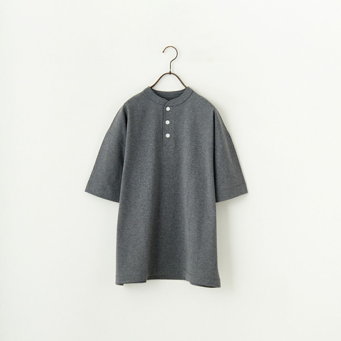 Health knit [ヘルスニット] 別注 ビッグシルエット ヘンリーネックTシャツ [HR25S-M121-JF] CHARCOAL