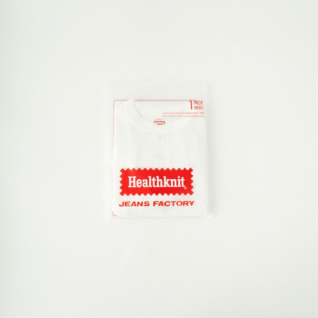 Health knit [ヘルスニット] 別注 ビッグシルエット ヘンリーネックTシャツ [HR25S-M121-JF] WHITE
