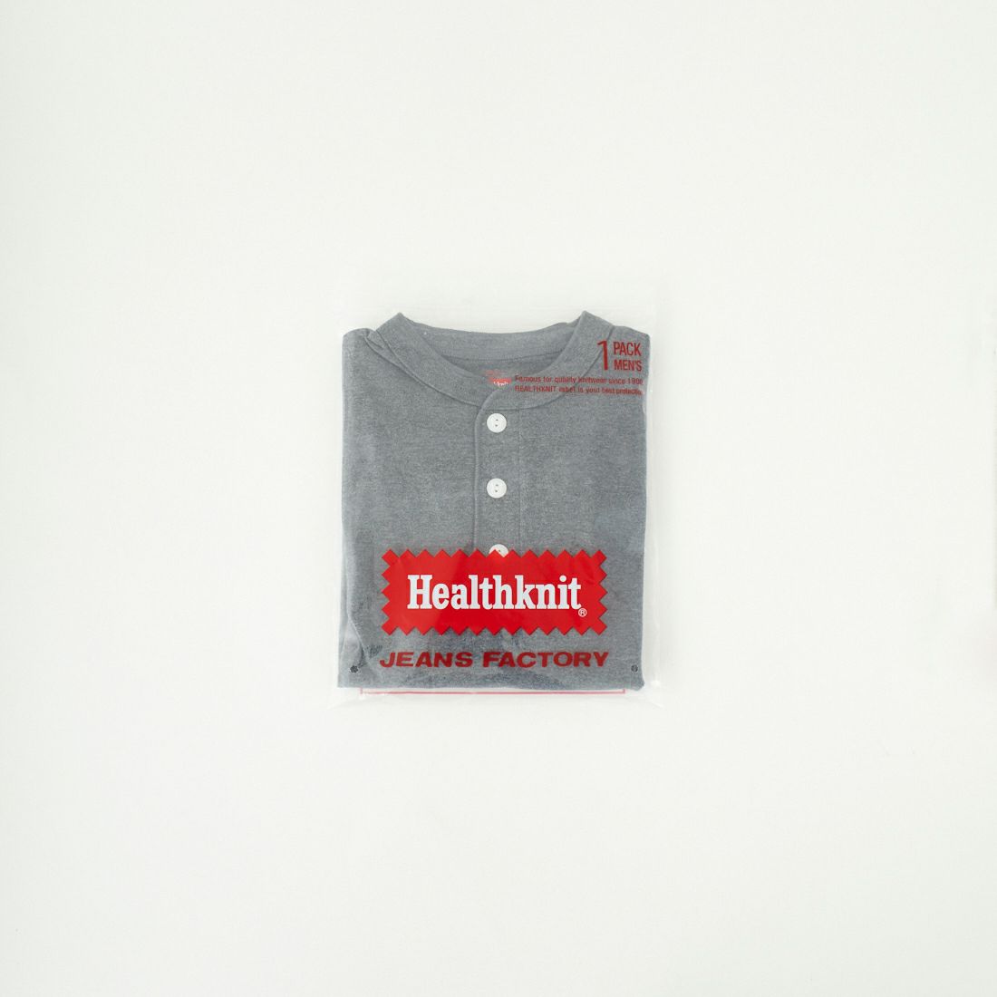Health knit [ヘルスニット] 別注 ビッグシルエット ヘンリーネックTシャツ [HR25S-M121-JF] CHARCOAL