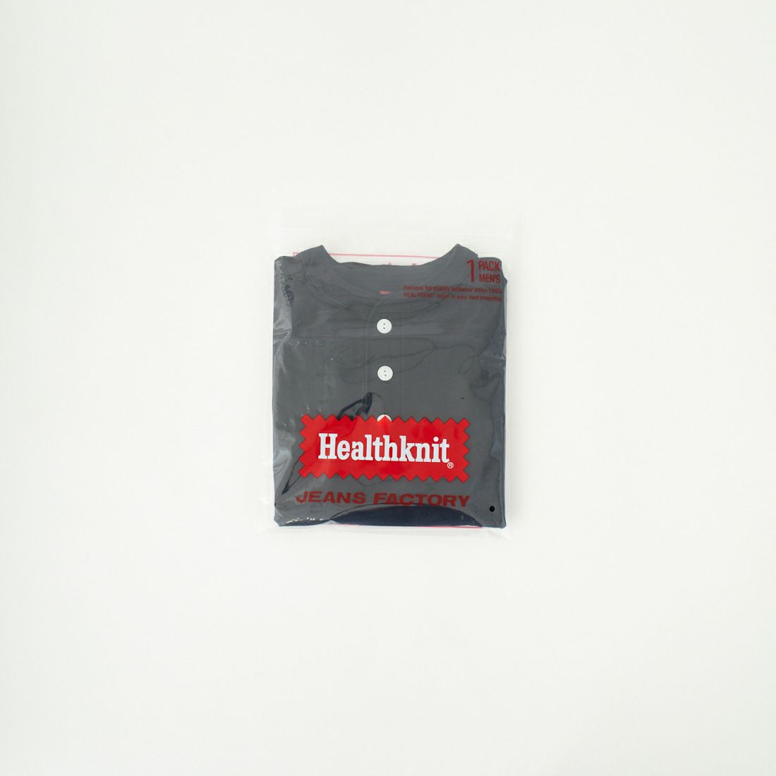 Health knit [ヘルスニット] 別注 ビッグシルエット ヘンリーネックTシャツ [HR25S-M121-JF] BLACK