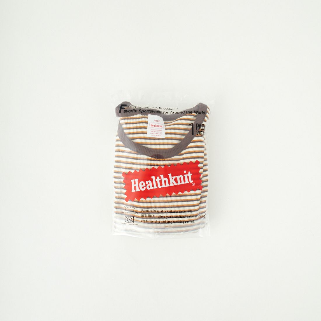 Health knit [ヘルスニット] クルーネックショートスリーブボーダーTシャツ [HR25S-L210] ORANGE