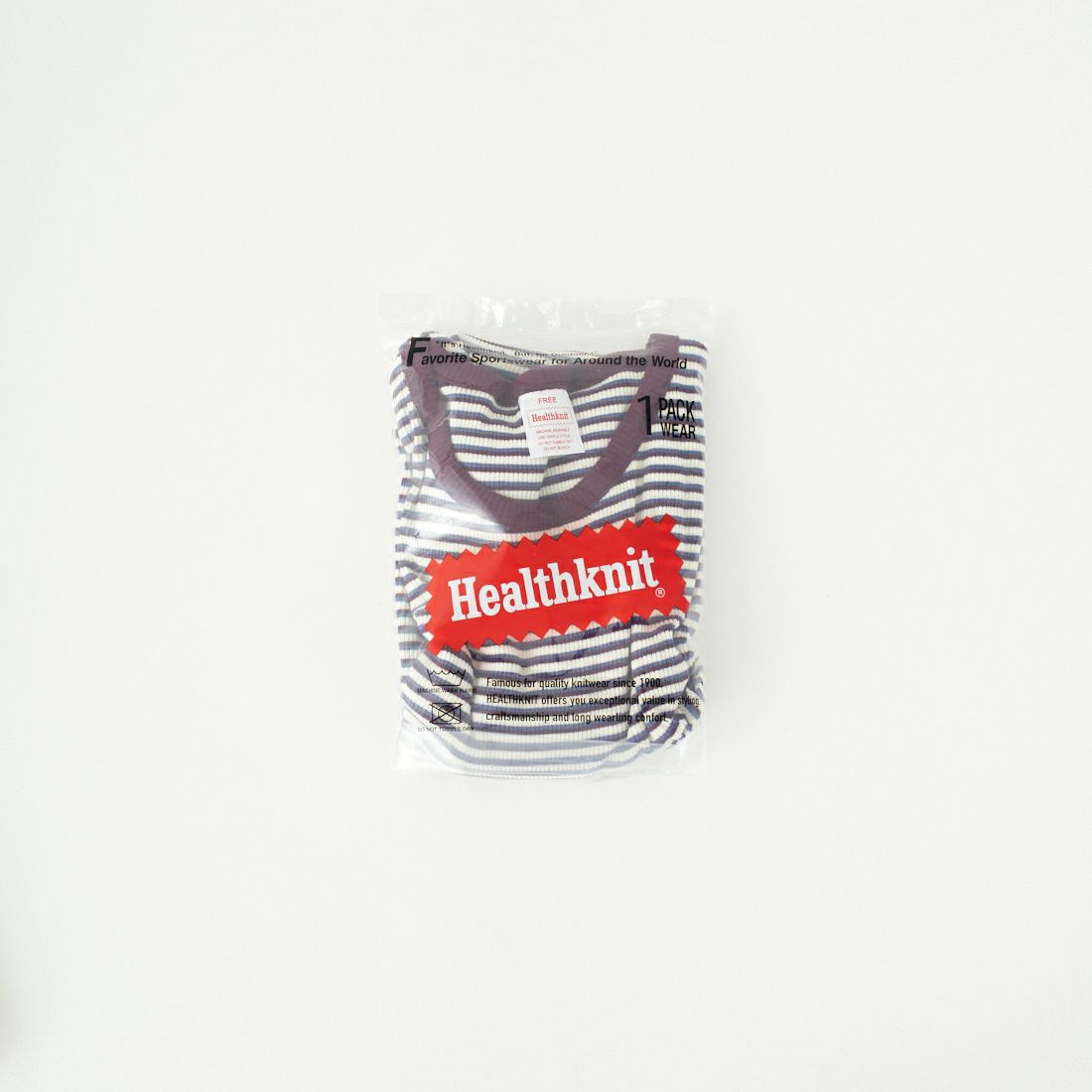 Health knit [ヘルスニット] クルーネックショートスリーブボーダーTシャツ [HR25S-L210] PURPLE
