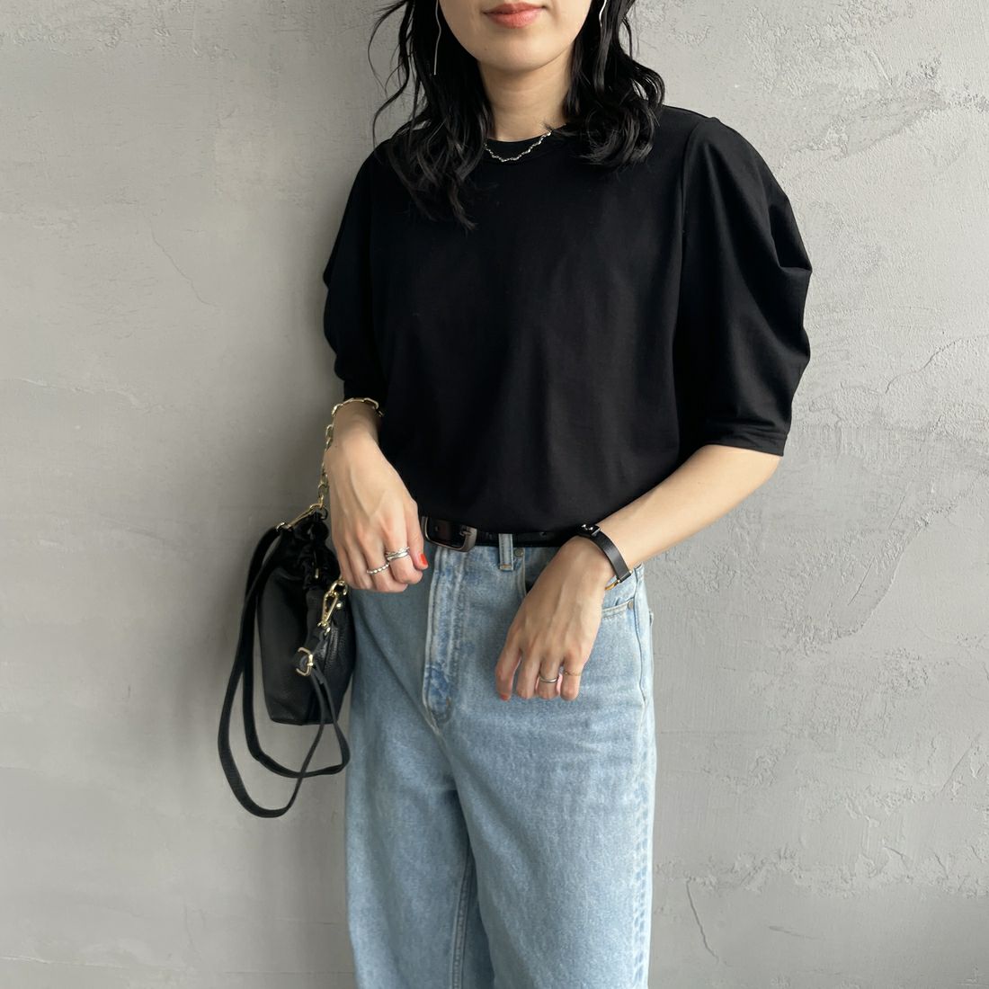 99 BLACK&&モデル身長：160cm 着用サイズ：F&&