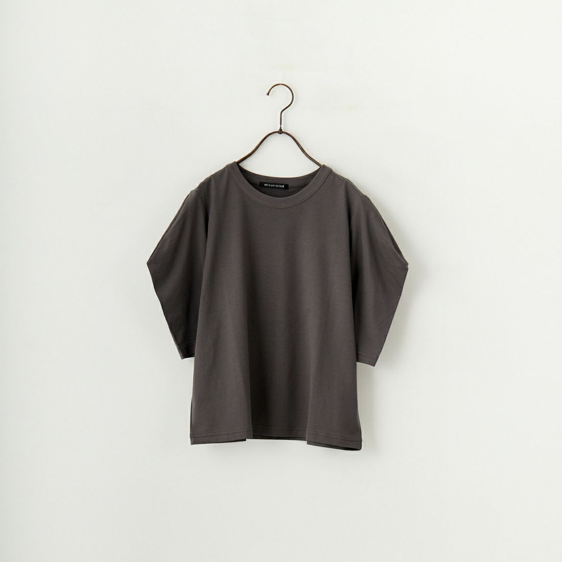 mizuiro ind [ミズイロインド] ドレープスリーブTシャツ [1-210066] 92 D.GRAY