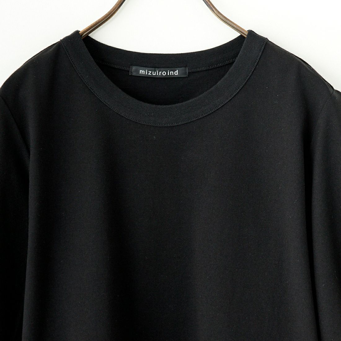 mizuiro ind [ミズイロインド] ドレープスリーブTシャツ [1-210066] 99 BLACK