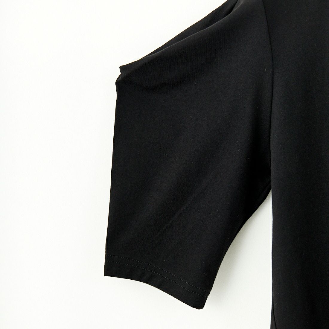 mizuiro ind [ミズイロインド] ドレープスリーブTシャツ [1-210066] 99 BLACK