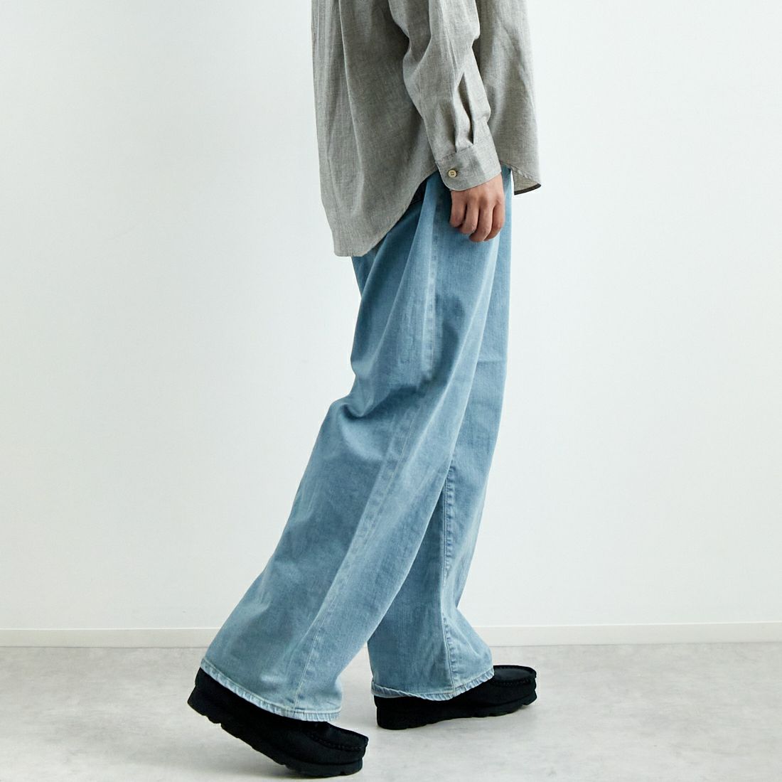 YANUK [ヤヌーク] TULLY ルーズストレート [57251204] ADS &&モデル身長：179cm 着用サイズ：30&&