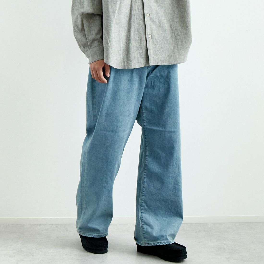 YANUK [ヤヌーク] TULLY ルーズストレート [57251204] ADS &&モデル身長：179cm 着用サイズ：30&&