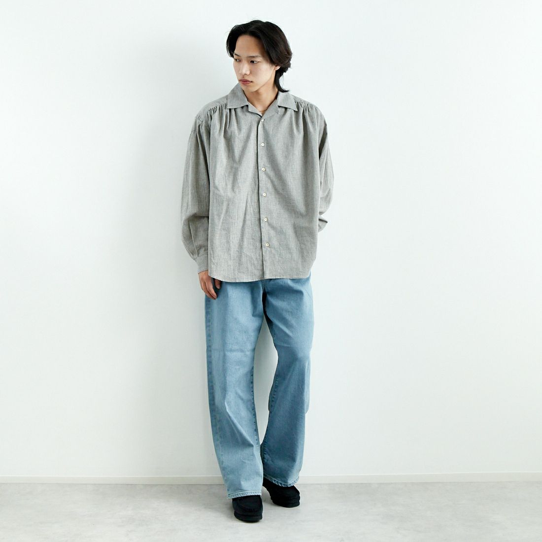 YANUK [ヤヌーク] TULLY ルーズストレート [57251204] ADS &&モデル身長：179cm 着用サイズ：30&&