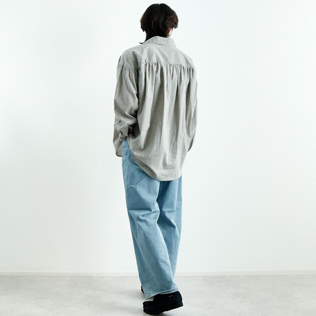 YANUK [ヤヌーク] TULLY ルーズストレート [57251204] ADS &&モデル身長：179cm 着用サイズ：30&&