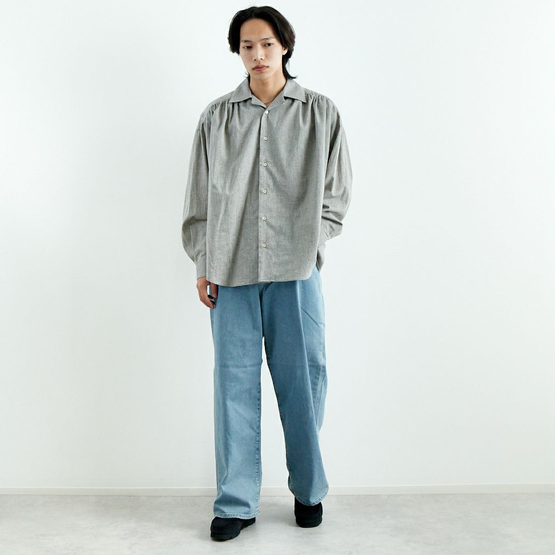 YANUK [ヤヌーク] TULLY ルーズストレート [57251204] ADS &&モデル身長：179cm 着用サイズ：30&&