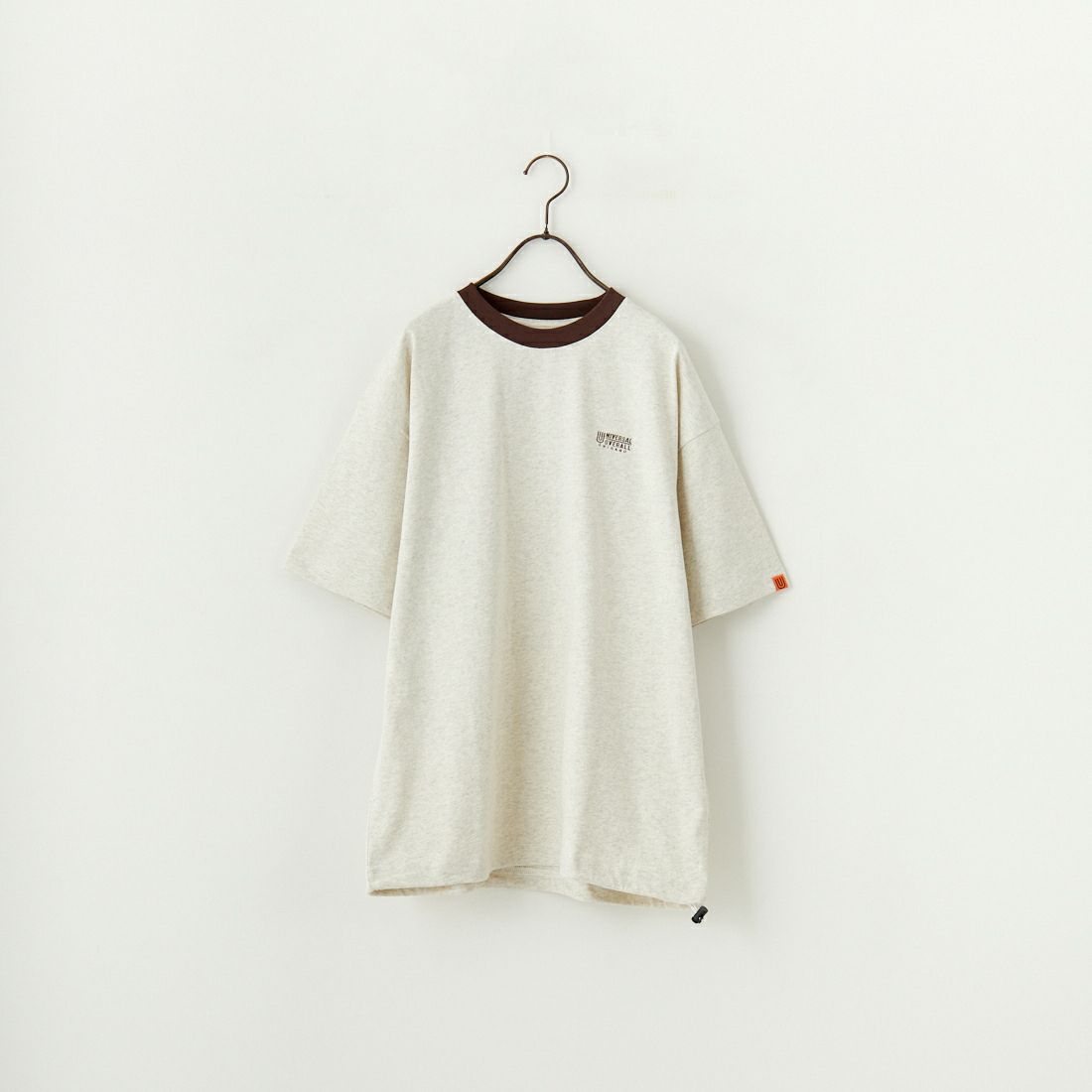 UNIVERSAL OVERALL [ユニバーサルオーバーオール] 別注 ドローコード付き ワイドシルエットTシャツ [U2513282IN-JF] OAT/BRN
