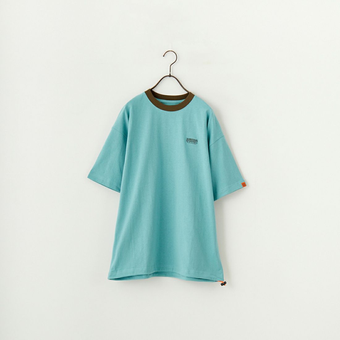 UNIVERSAL OVERALL [ユニバーサルオーバーオール] 別注 ドローコード付き ワイドシルエットTシャツ [U2513282IN-JF] SAX/KHK