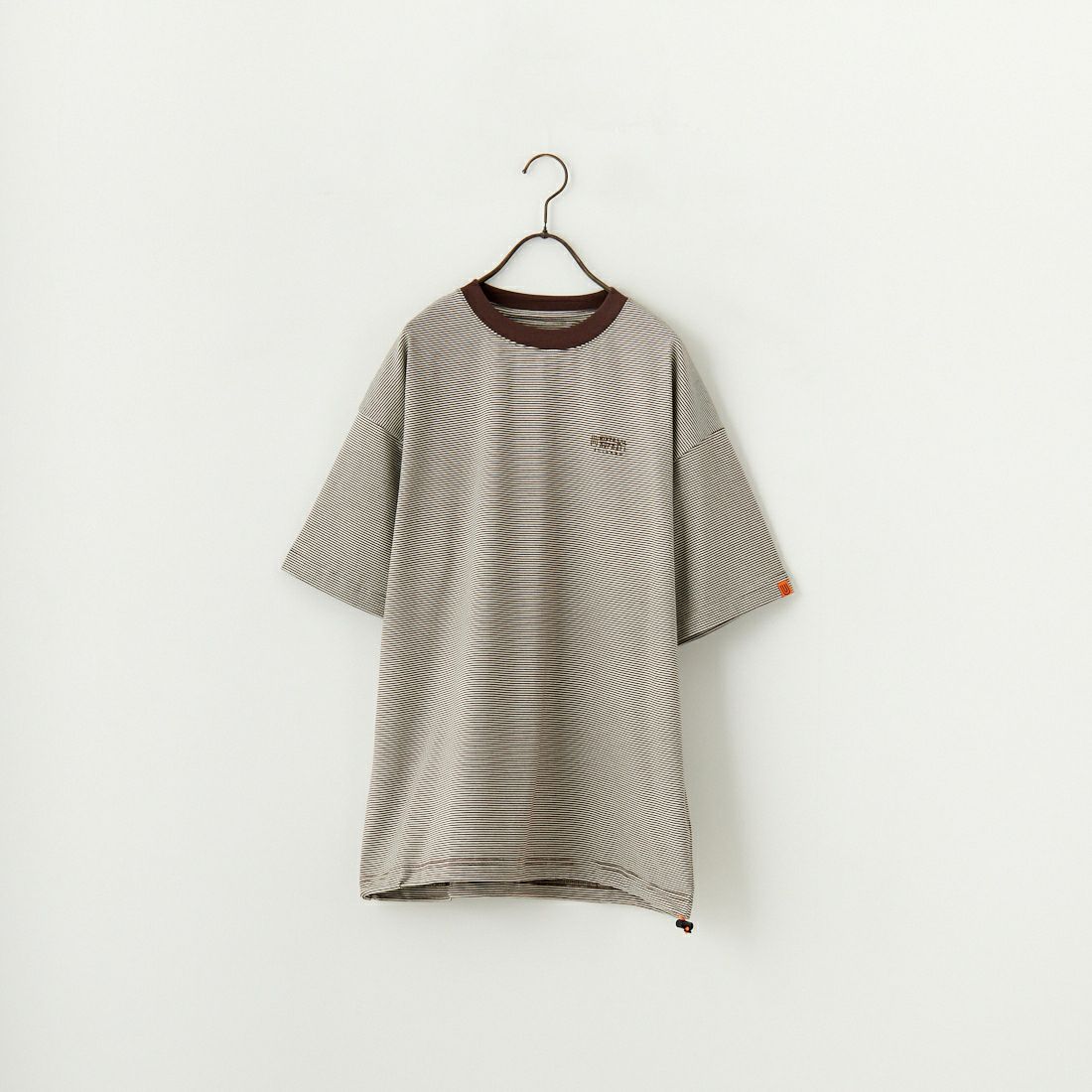 UNIVERSAL OVERALL [ユニバーサルオーバーオール] 別注 ドローコード付き ワイドシルエットTシャツ [U2513282IN-JF] BROWN BD