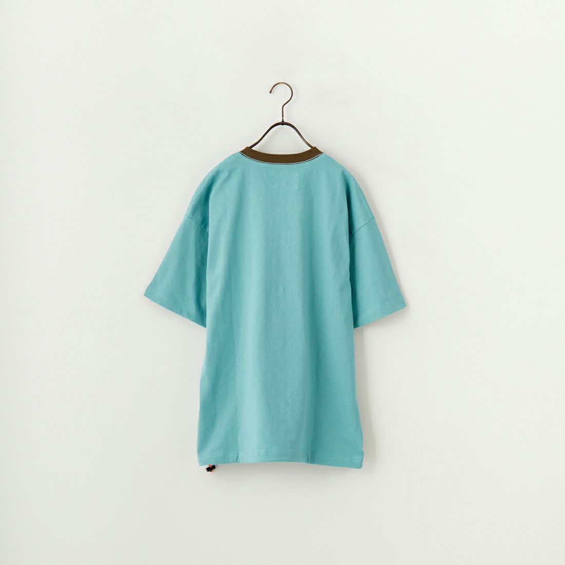 UNIVERSAL OVERALL [ユニバーサルオーバーオール] 別注 ドローコード付き ワイドシルエットTシャツ [U2513282IN-JF] SAX/KHK