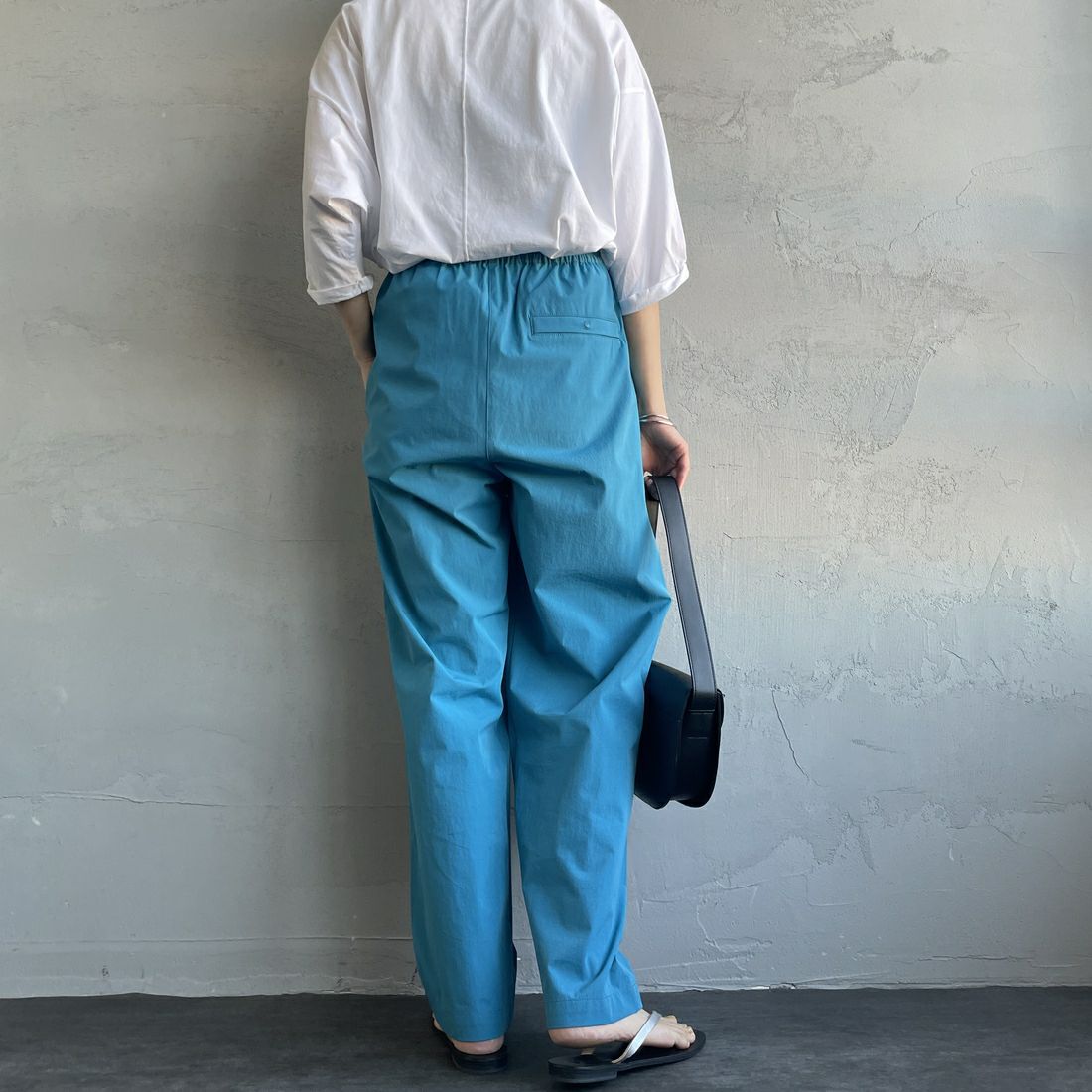 Jeans Factory Clothes [ジーンズファクトリークローズ] 7DAYSナイロンイージーパンツ [IN11-PT-5] ﾀｰｺｲｽﾞ &&モデル身長：158cm 着用サイズ：F&&