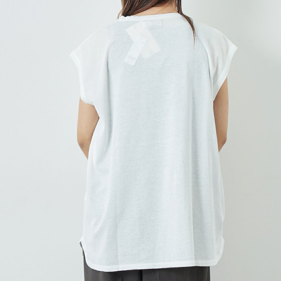 soil [ソイル] ジョーゼットジャージー フレンチスリーブTシャツ [GNSL25053] 9100 OFF &&モデル身長：167cm 着用サイズ：F&&