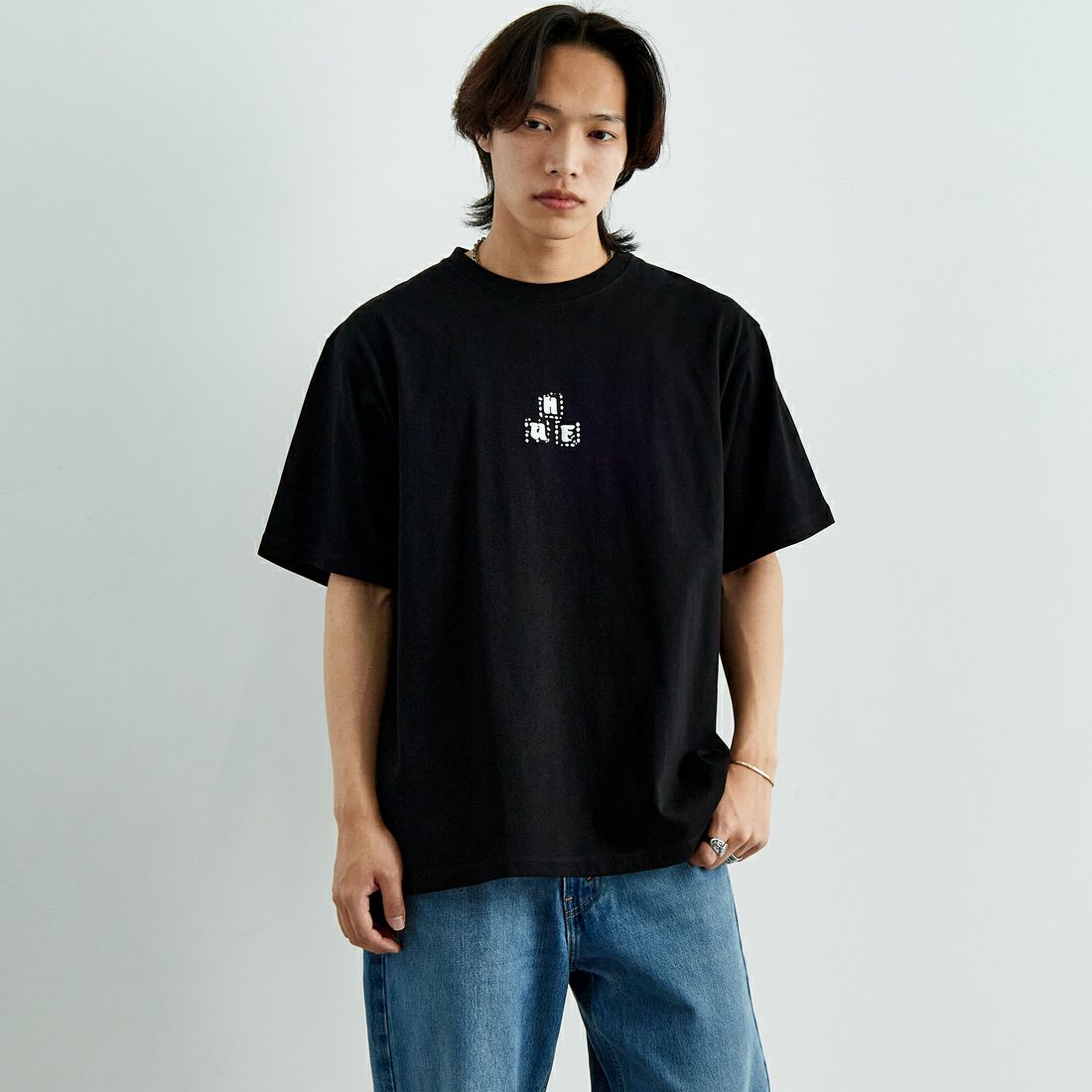 HUF [ハフ] ペガサス ショートスリーブTシャツ [TS02399] BLACK &&モデル身長：179cm 着用サイズ：L&&