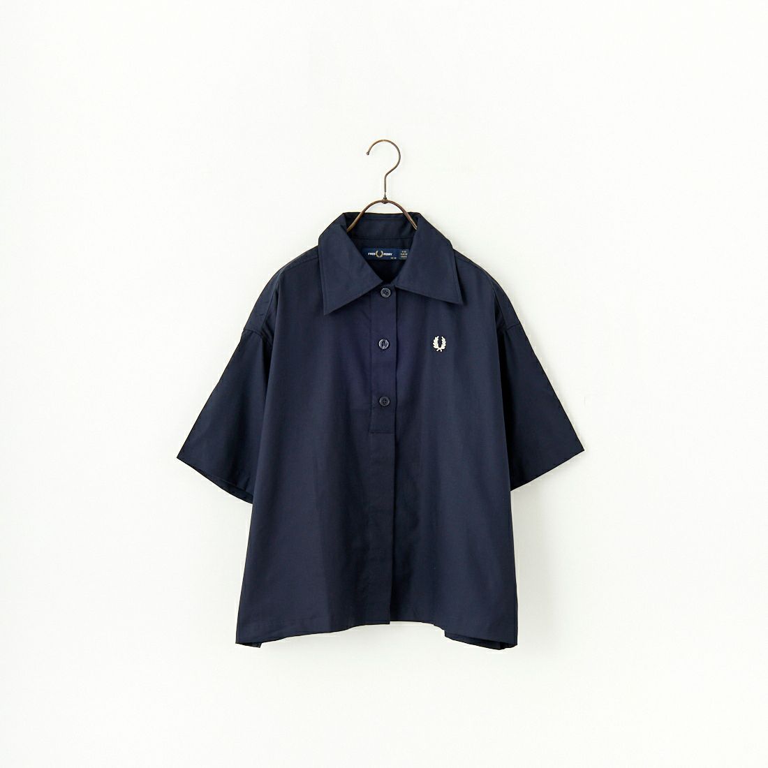FRED PERRY [フレッドペリー] ワンポイントロゴ刺繍 プラケットシャツブラウス [G9176] 608 NAVY