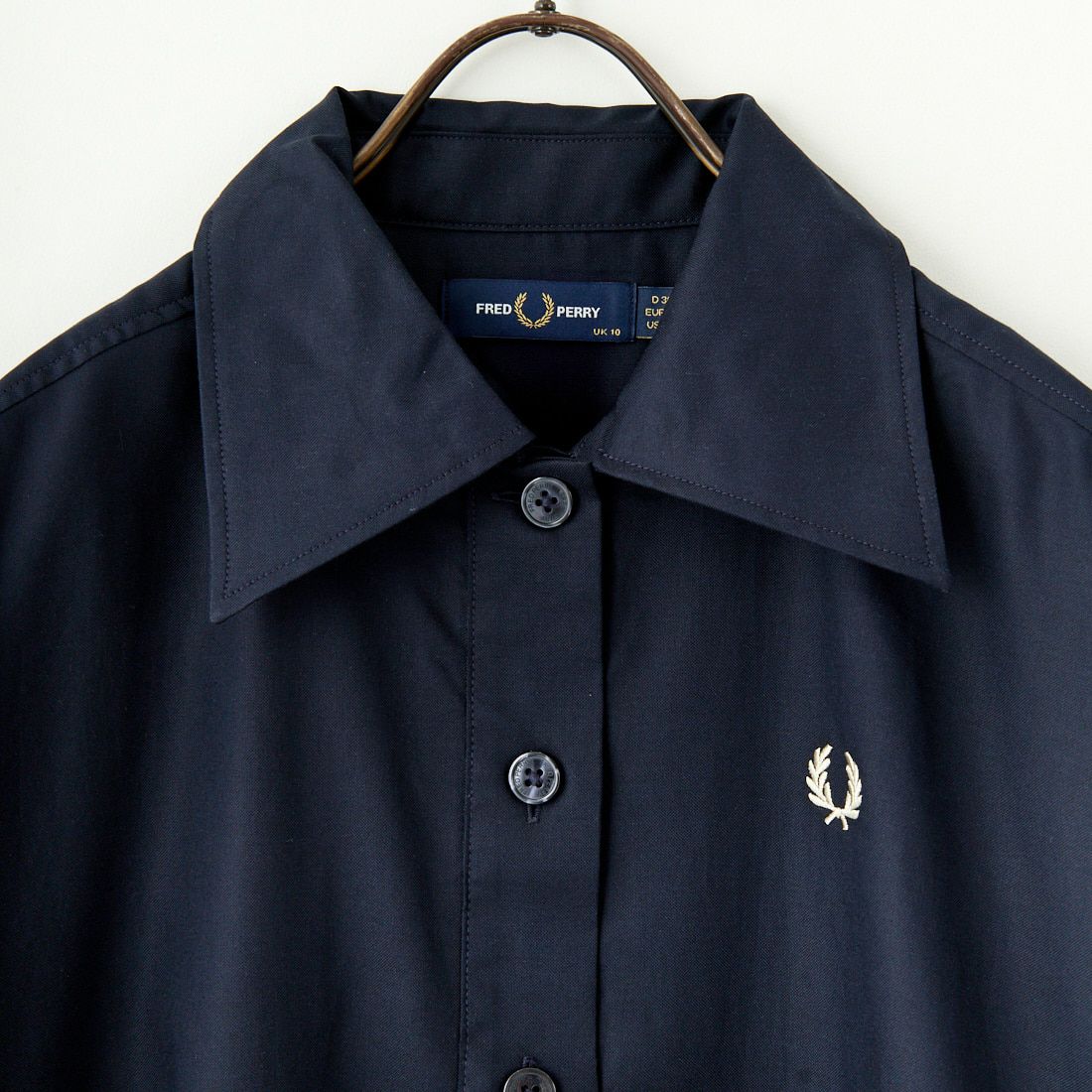 FRED PERRY [フレッドペリー] ワンポイントロゴ刺繍 プラケットシャツブラウス [G9176] 608 NAVY
