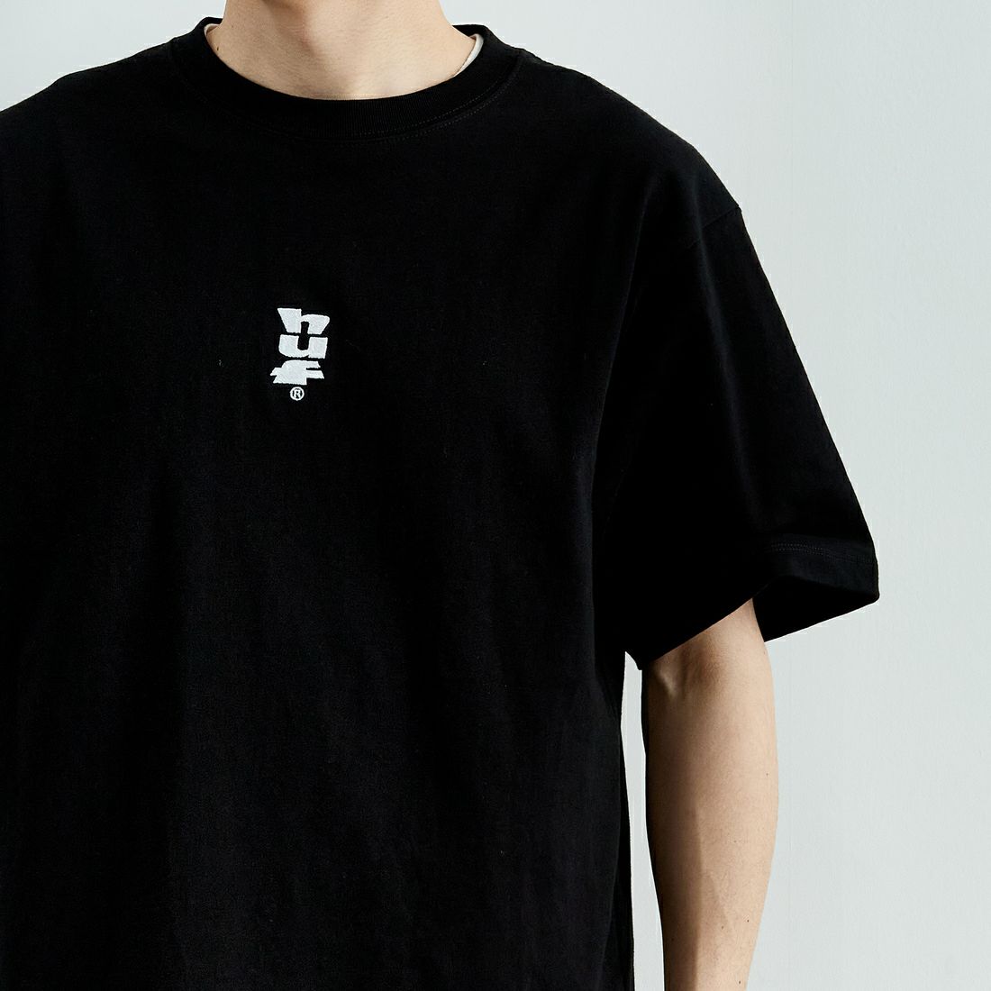 HUF [ハフ] SET MEGABLAST ショートスリーブTシャツ [TS02481] BLACK &&モデル身長：168cm 着用サイズ：M&&