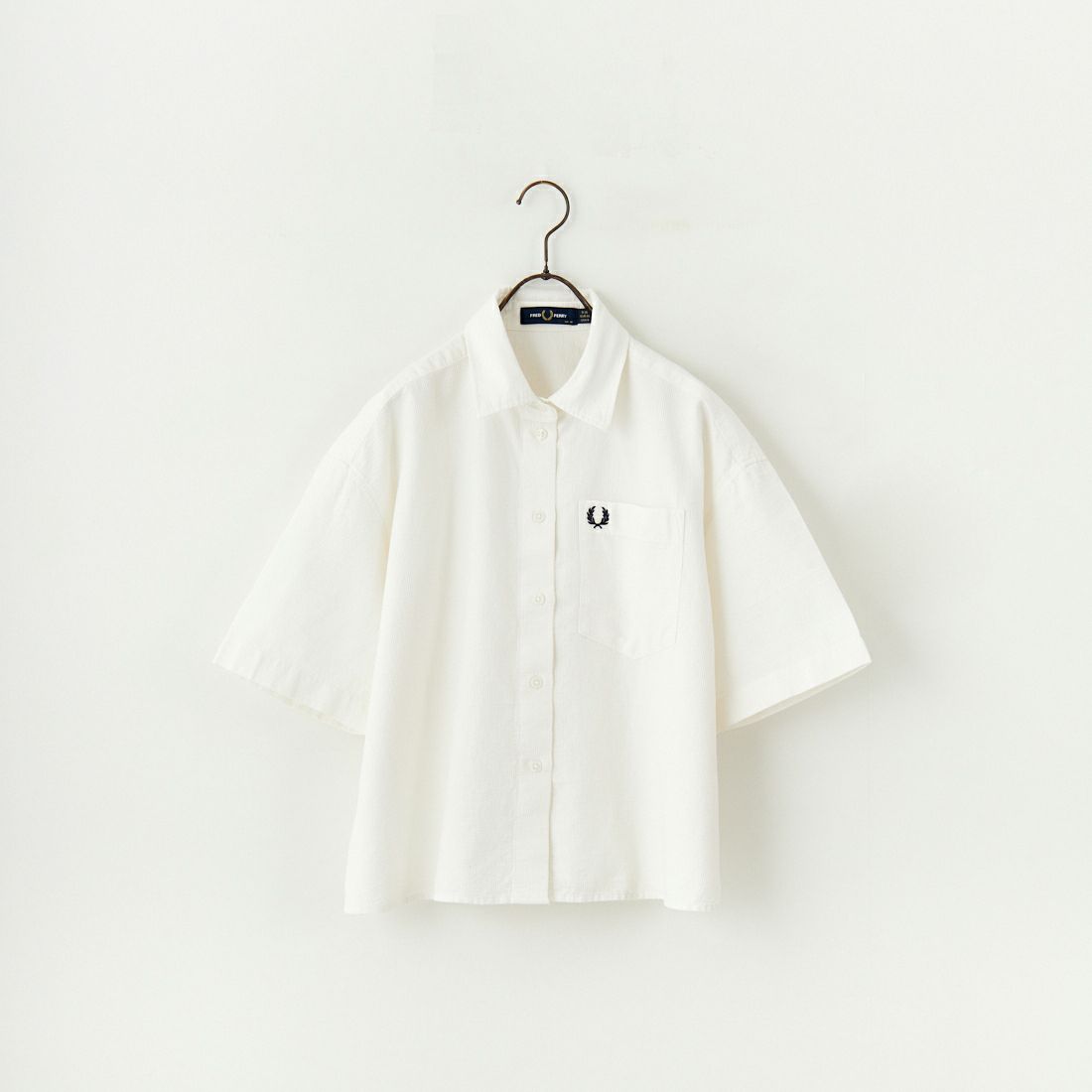 FRED PERRY [フレッドペリー] シアサッカー ショートスリーブシャツブラウス [G9179] 129 SNOW W