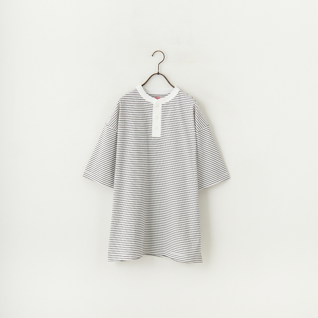 Health knit [ヘルスニット] ヘンリーネック ボーダーTシャツ [HR25S
