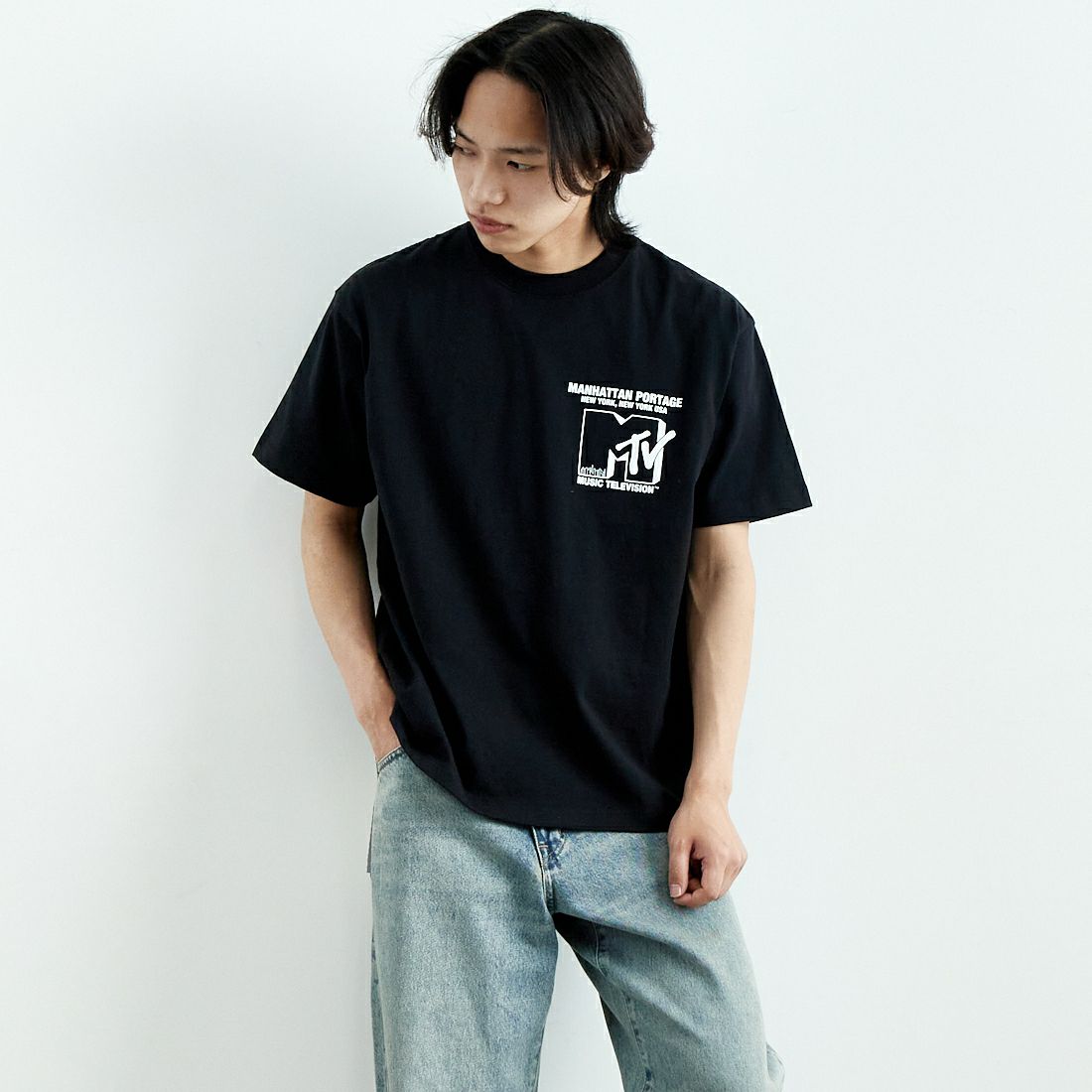 BLACK&&モデル身長：179cm 着用サイズ：M&&