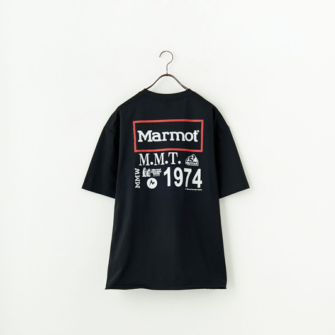 Marmot [マーモット] 別注 ドローコード付き ヒストリーバックプリントTシャツ [MTSS25MST330IN-JF] BLACK
