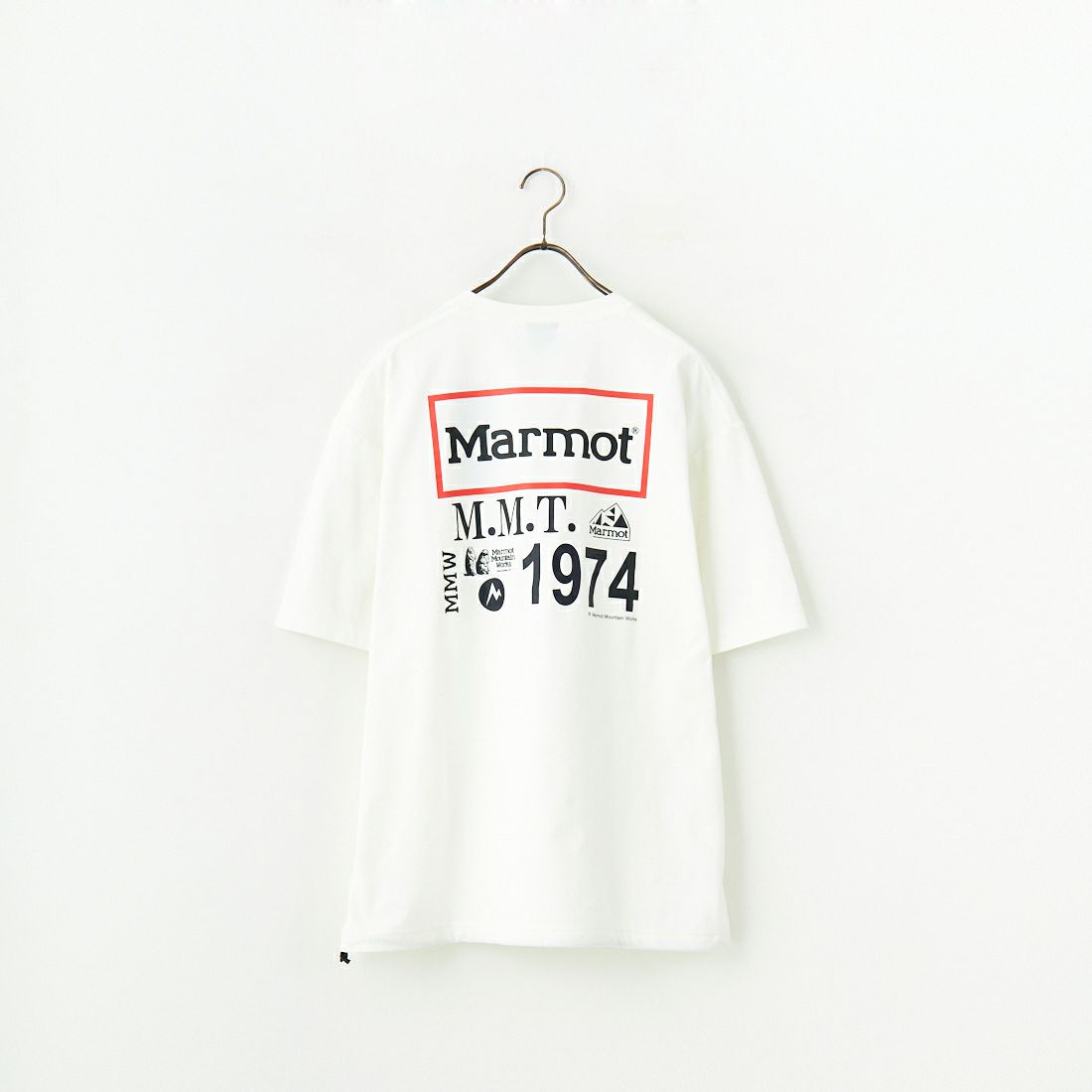 Marmot [マーモット] 別注 ドローコード付き ヒストリーバックプリントTシャツ [MTSS25MST330IN-JF] WHITE