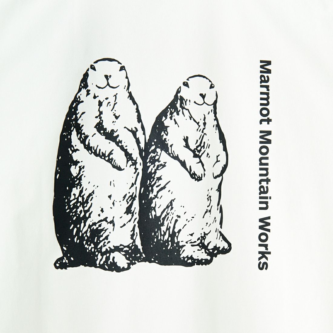 Marmot [マーモット] 別注 ドローコード付き マーモットバックプリントTシャツ [MTSS25MST329IN-JF] WHITE
