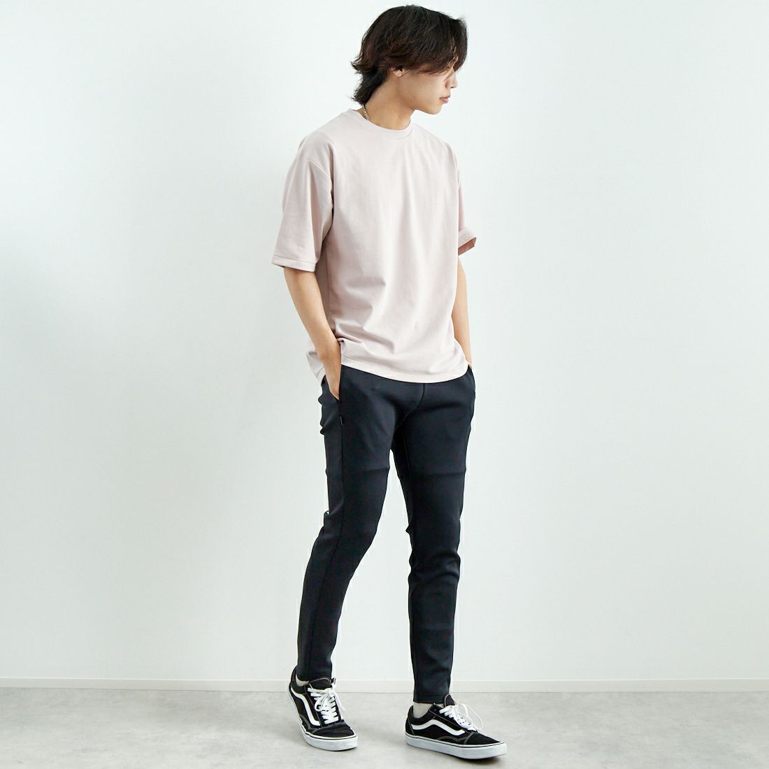 SY32 [エスワイサーティトゥ] ダブルニットスキニーパンツ [15006] BLACK &&モデル身長：179cm 着用サイズ：L&&