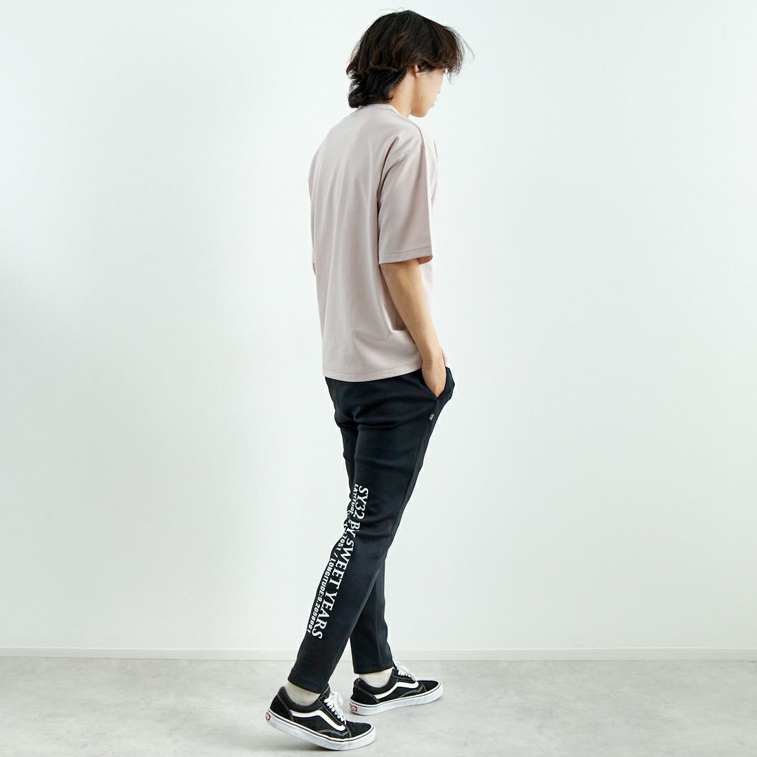 SY32 [エスワイサーティトゥ] ダブルニットスキニーパンツ [15006] BLACK &&モデル身長：179cm 着用サイズ：L&&