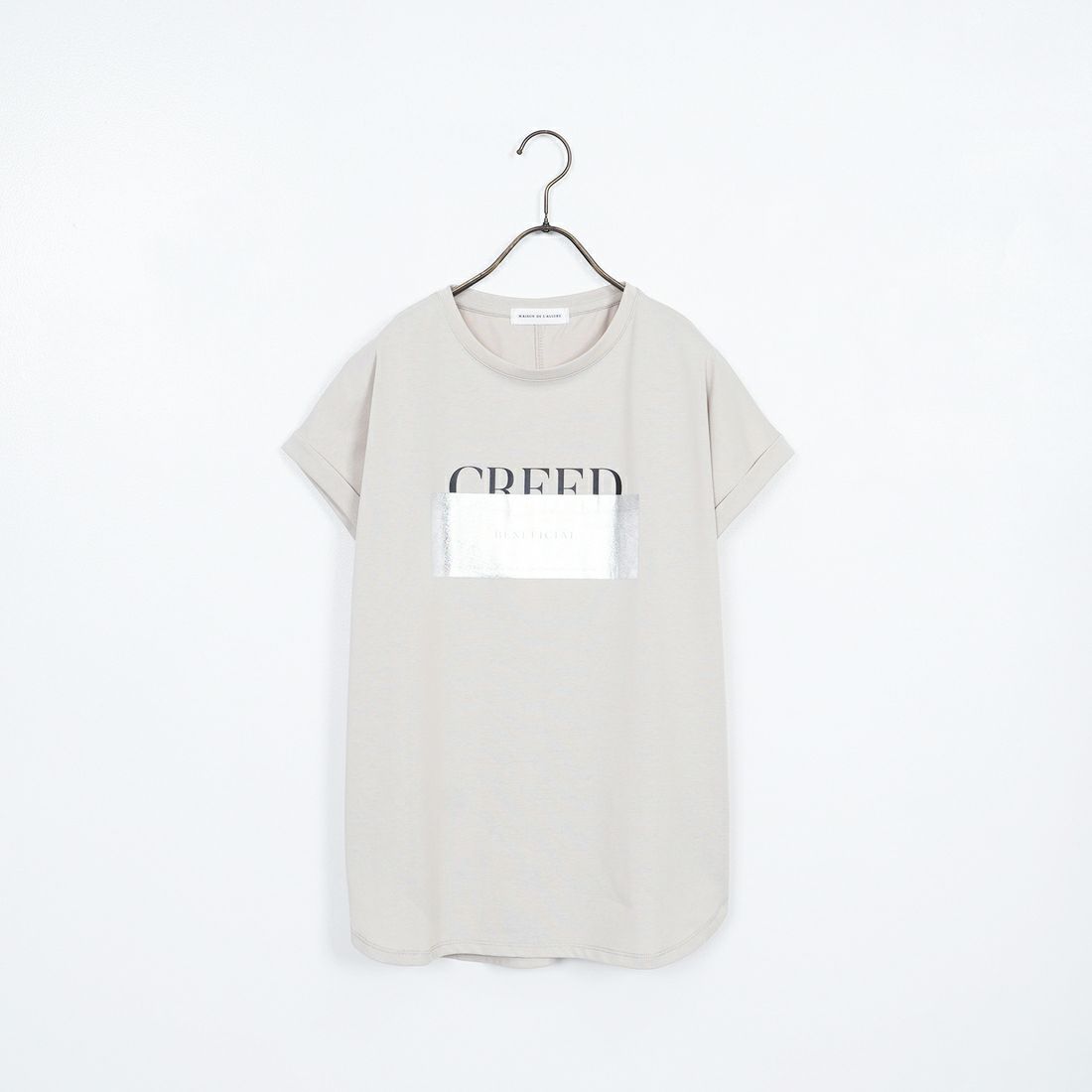 Maison de L'allure [メゾン ドゥ ラリュール] 箔ラバーロゴプリントTシャツ [M25112019] 07 GRAY
