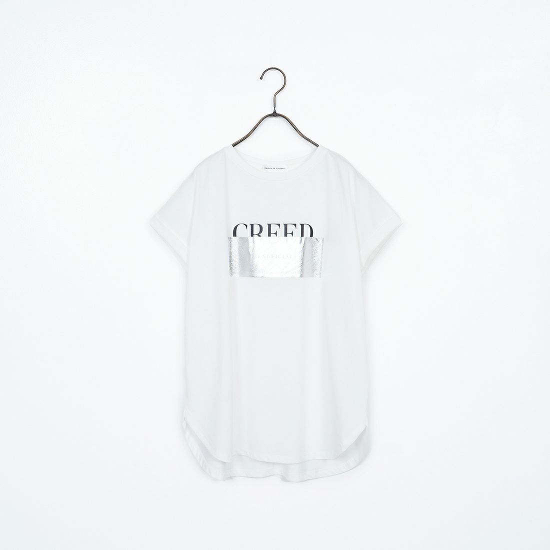 Maison de L'allure [メゾン ドゥ ラリュール] 箔ラバーロゴプリントTシャツ [M25112019] 01 WHITE