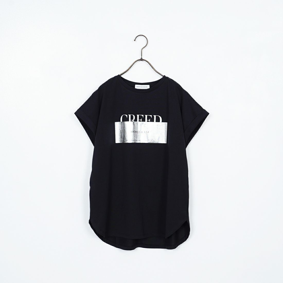 Maison de L'allure [メゾン ドゥ ラリュール] 箔ラバーロゴプリントTシャツ [M25112019] 09 BLACK