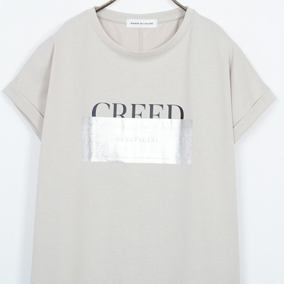 Maison de L'allure [メゾン ドゥ ラリュール] 箔ラバーロゴプリントTシャツ [M25112019] 07 GRAY