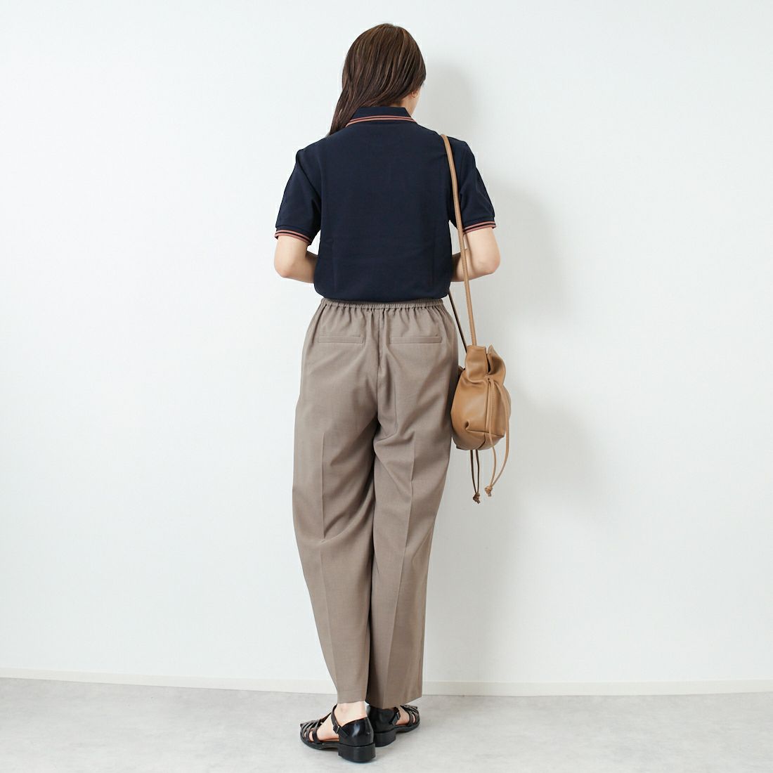 Jeans Factory Clothes [ジーンズファクトリークローズ] 2タックイージーワイドスラックス [51086007] ﾓｶｶｰｷ &&モデル身長：167cm 着用サイズ：1&&