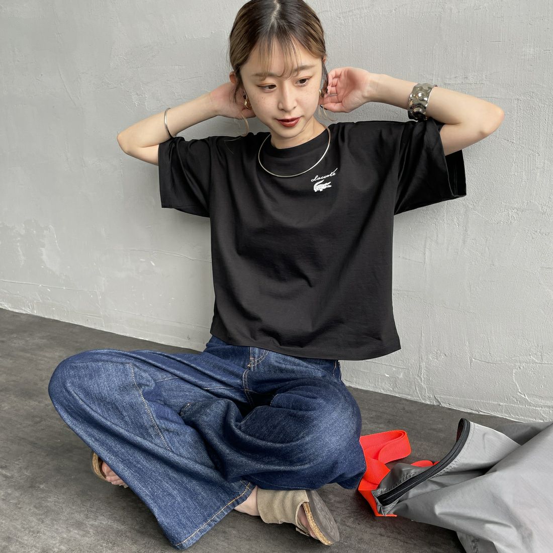 031 BLACK&&モデル身長：150cm 着用サイズ：34&&