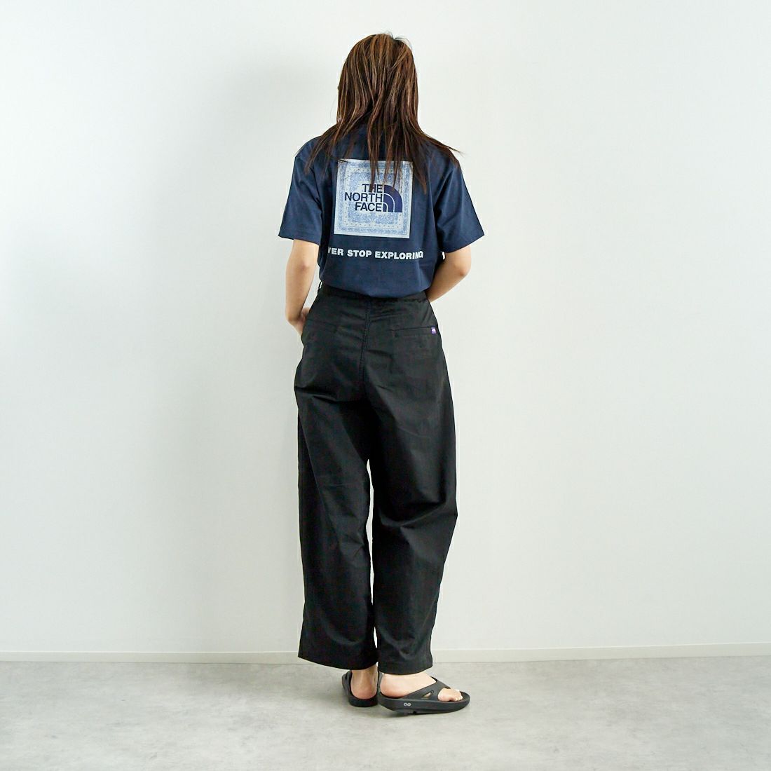 THE NORTH FACE PURPLE LABEL [ザ ノースフェイス パープルレーベル] ヘリンボーンフィールドラップパンツ [N25SC036] K BLACK &&モデル身長：167cm 着用サイズ：WS&&