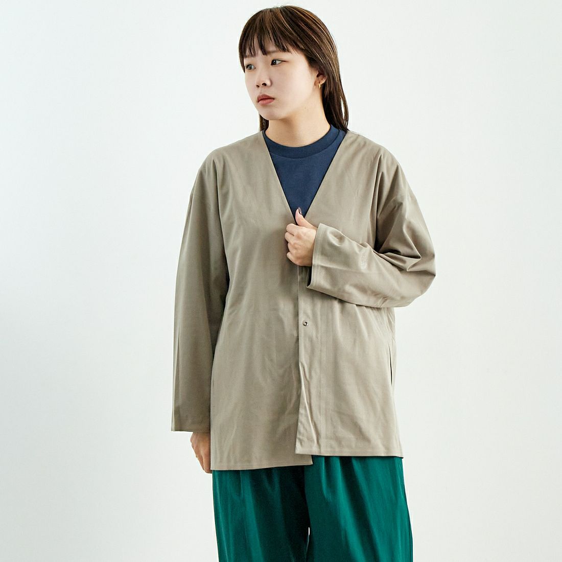 THE NORTH FACE [ザ ノースフェイス] テックラウンジカーディガン [NTW12560] FR &&モデル身長：167cm 着用サイズ：L&&