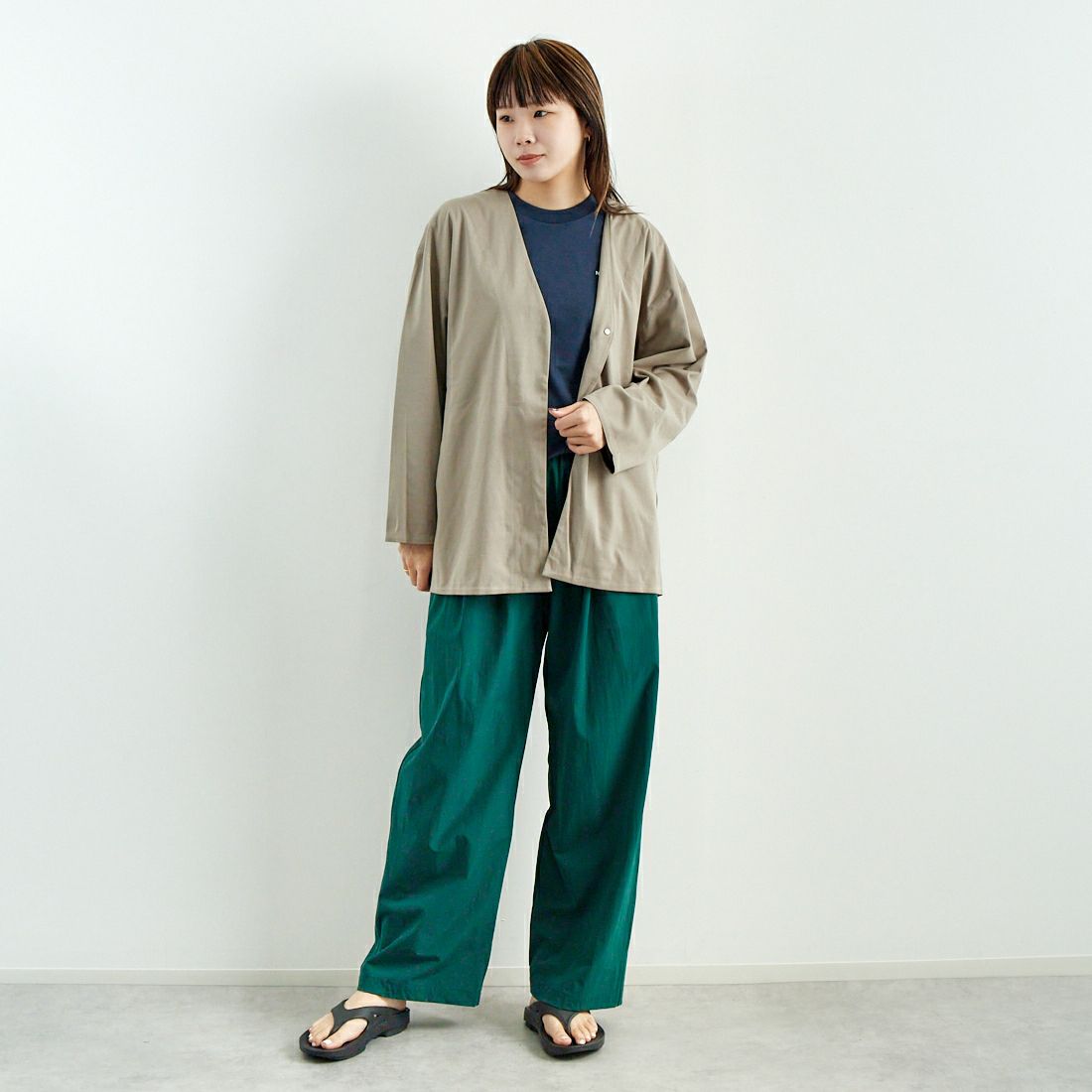 THE NORTH FACE [ザ ノースフェイス] テックラウンジカーディガン [NTW12560] FR &&モデル身長：167cm 着用サイズ：L&&