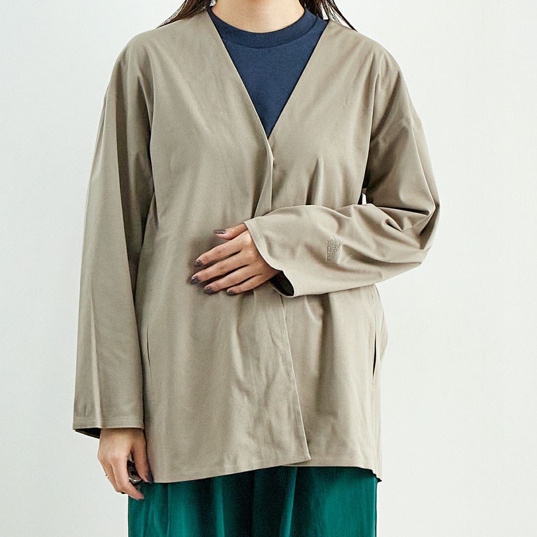 THE NORTH FACE [ザ ノースフェイス] テックラウンジカーディガン [NTW12560] FR &&モデル身長：167cm 着用サイズ：L&&