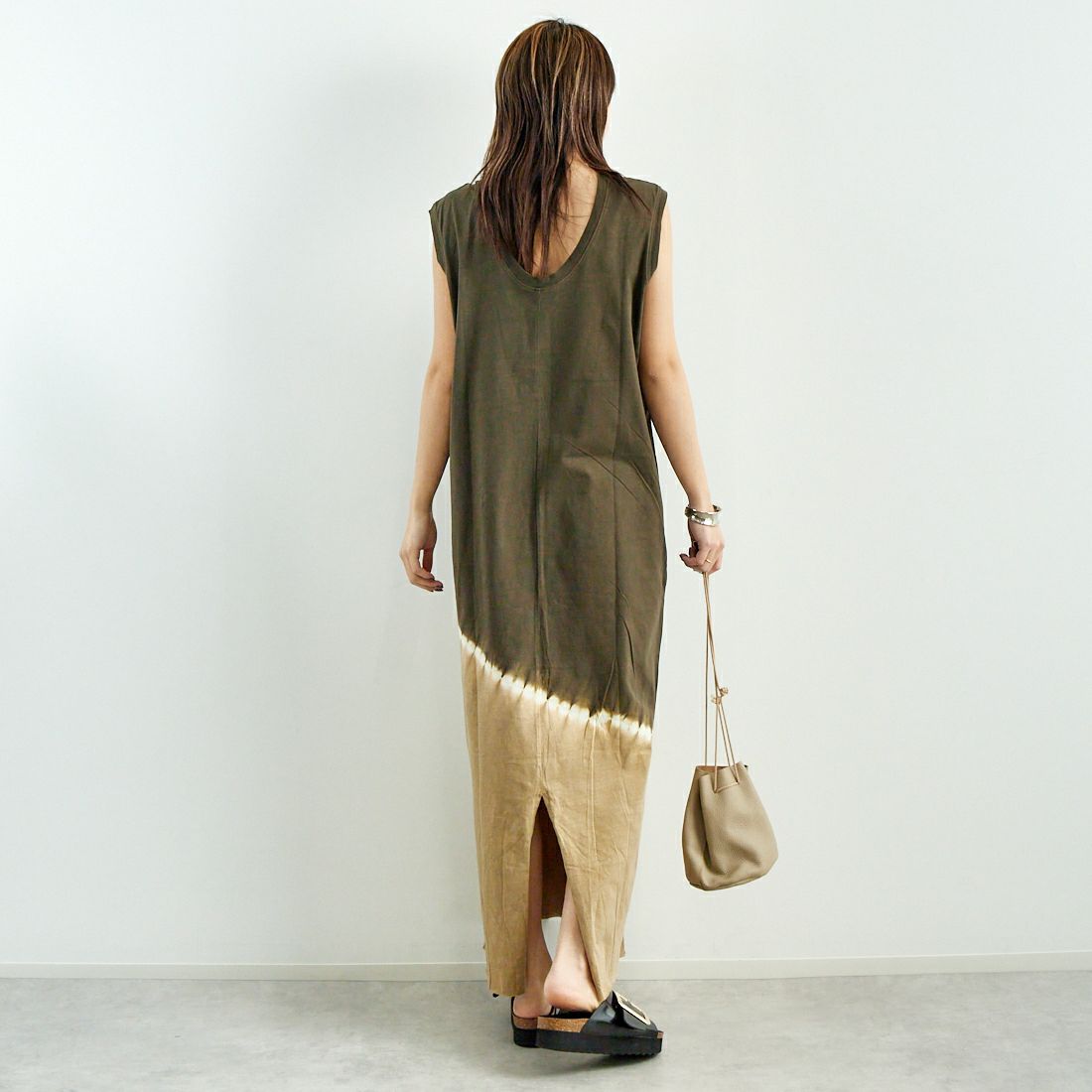 WALANCE [ワランス] オーガニックコットンジャージー 2WAYワンピース [3251-117] 18 S.BLACK &&モデル身長：167cm 着用サイズ：F&&