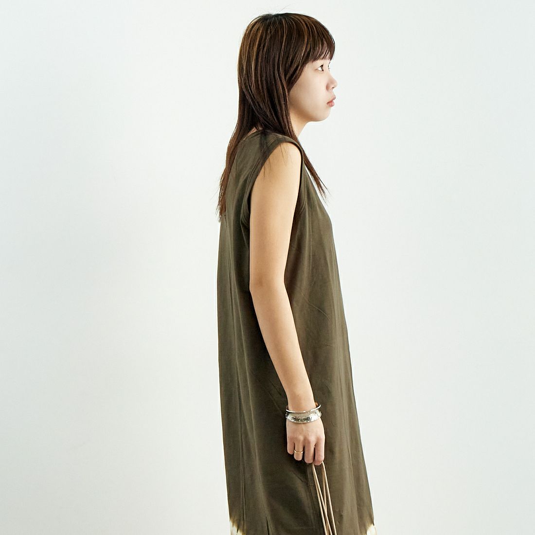 WALANCE [ワランス] オーガニックコットンジャージー 2WAYワンピース [3251-117] 18 S.BLACK &&モデル身長：167cm 着用サイズ：F&&