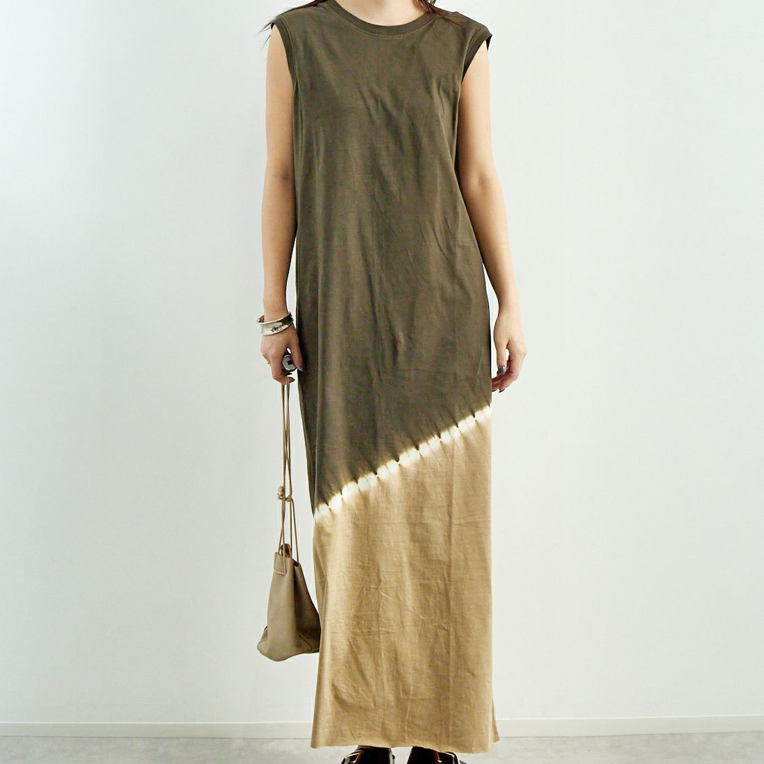 WALANCE [ワランス] オーガニックコットンジャージー 2WAYワンピース [3251-117] 18 S.BLACK &&モデル身長：167cm 着用サイズ：F&&