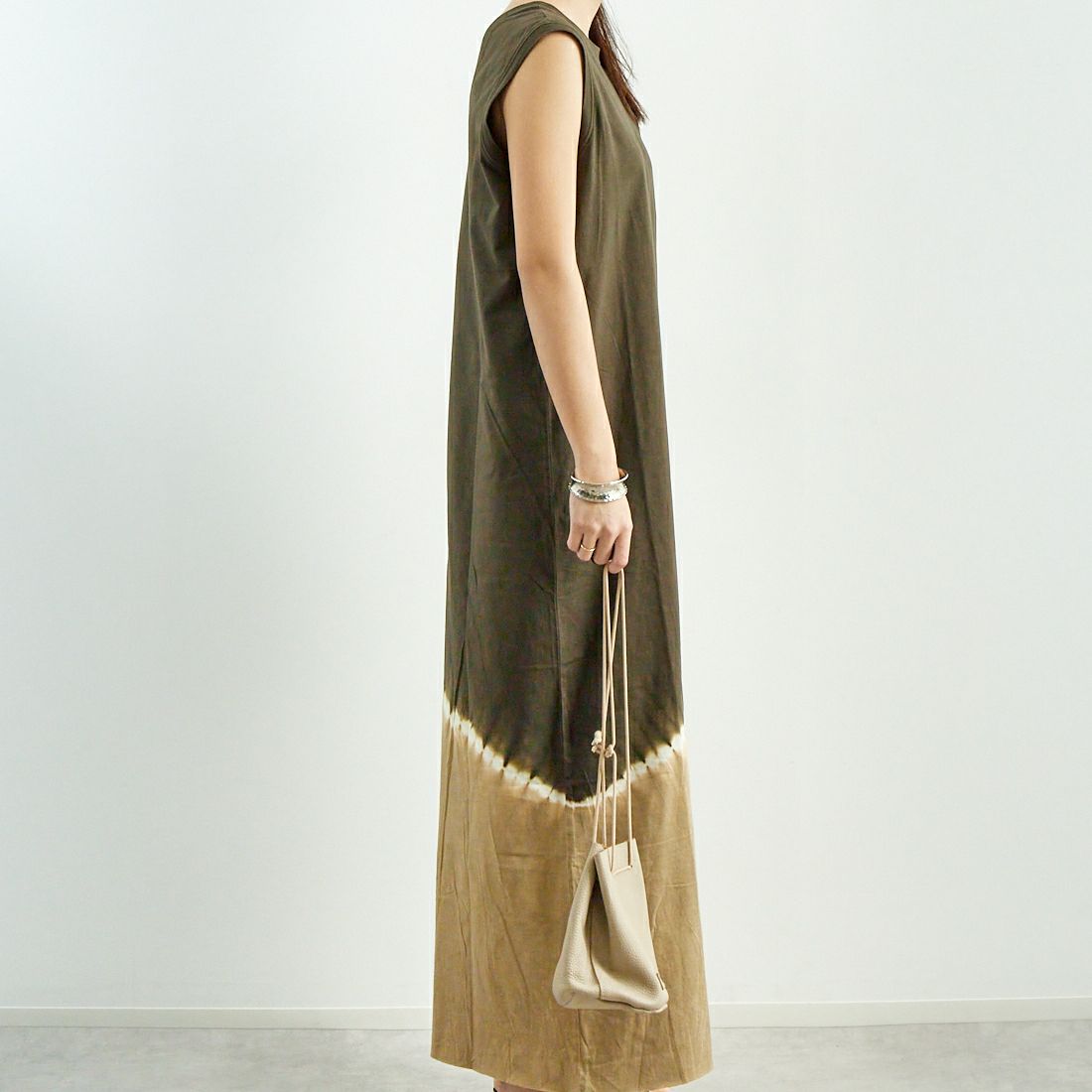 WALANCE [ワランス] オーガニックコットンジャージー 2WAYワンピース [3251-117] 18 S.BLACK &&モデル身長：167cm 着用サイズ：F&&