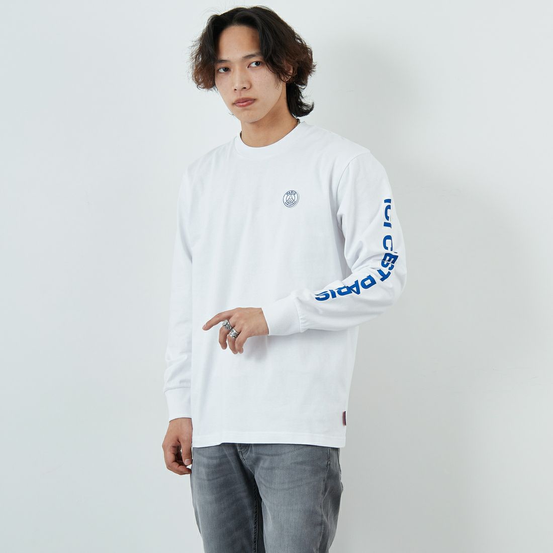 WHITE&&モデル身長：179cm 着用サイズ：L&&