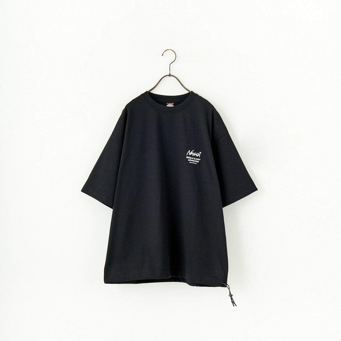 JEANSFACTORY × NANGA [ジーンズファクトリー × ナンガ] 別注 バックプリント ドローコードTシャツ [NW25SS-JF6] BLACK