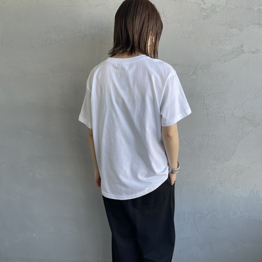 GOOD ROCK SPEED [グッドロックスピード] MICHAEL JACKSON PHOTO T-SHIRT by GOOD ROCK SPEED [25MJK002W] WHITE &&モデル身長：158cm 着用サイズ：F&&